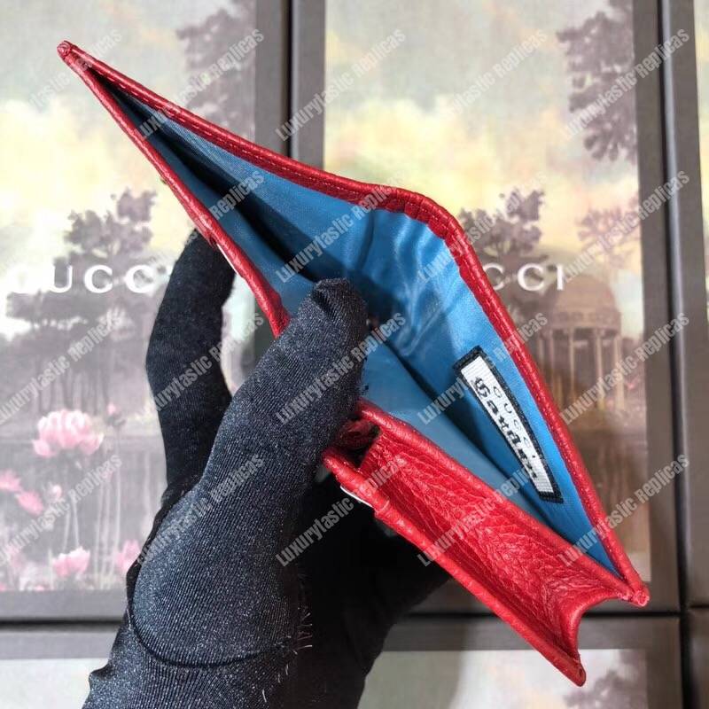 G*u*i garden leather wallet red with bat