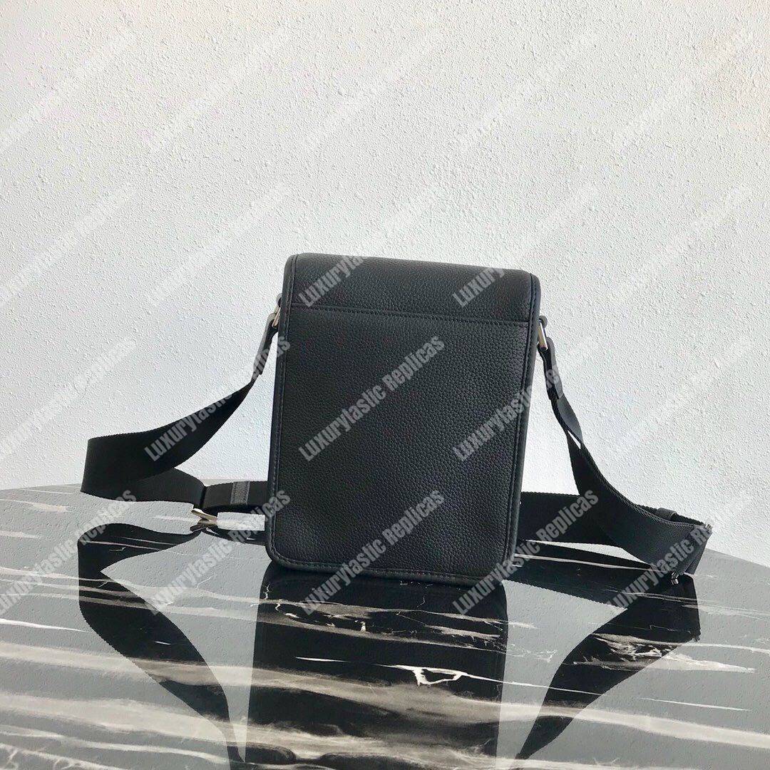 Pra*a saffiano leather shoulder bag black