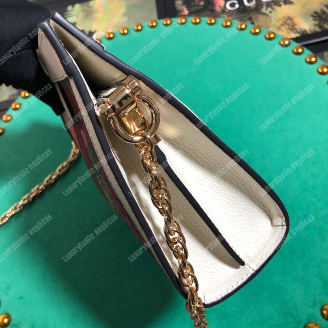 G*u*i ophidia gg flora small shoulder bag white