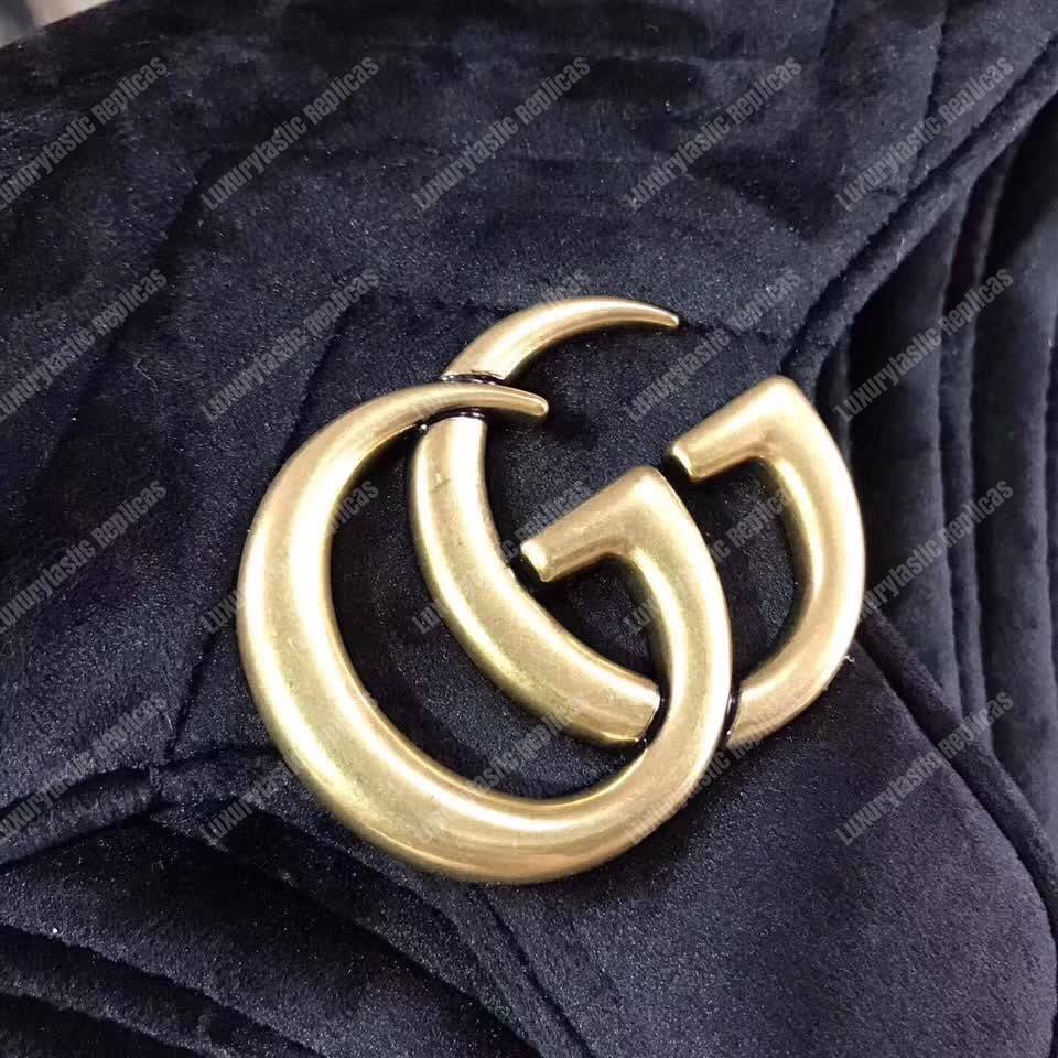 G*u*i gg marmont velvet shoulder bag black
