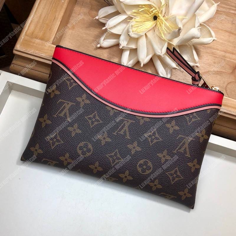 LV Pochette Tuileries Monogram Canvas Kabuki Red
