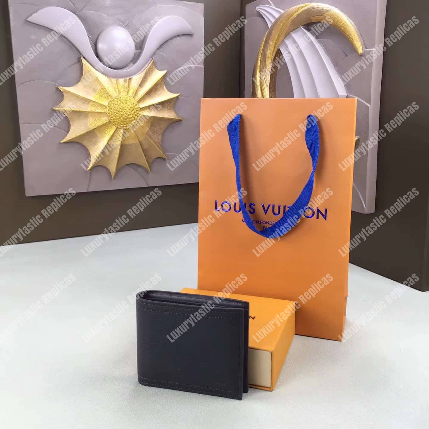 LV Compact Wallet Utah Leather Marron