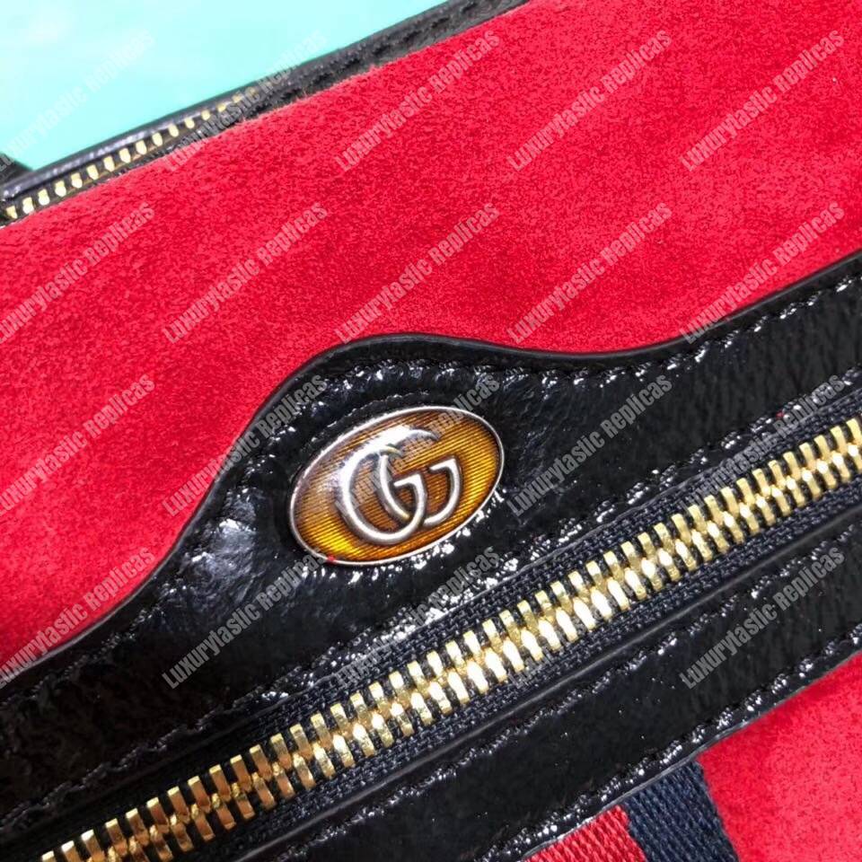 G*u*i ophidia suede small belt bag red