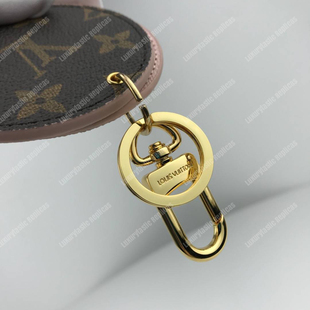 LV Mirror Bag Charm & Key Holder Monogram/Rose Ballerine