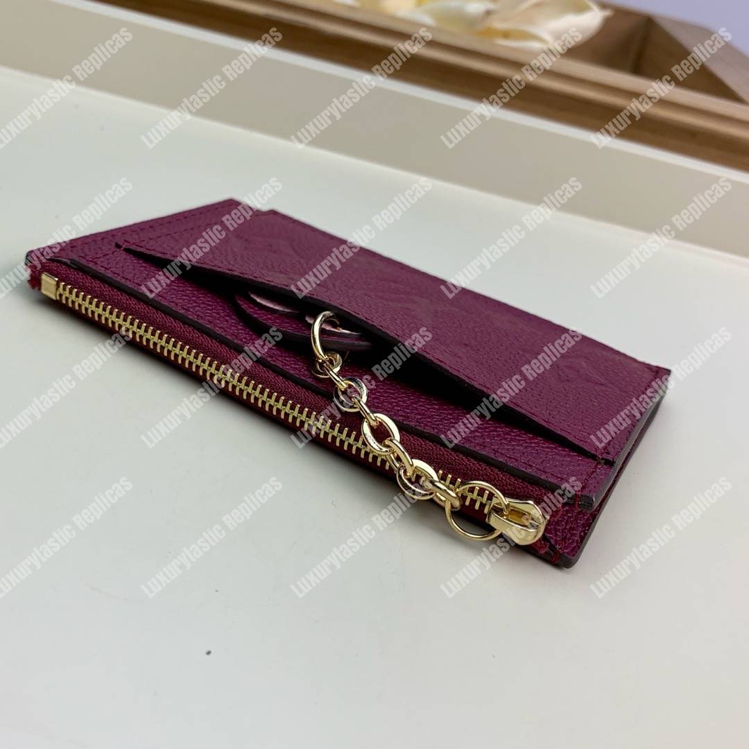 LV Zipped Card Holder Monogram Burgundy