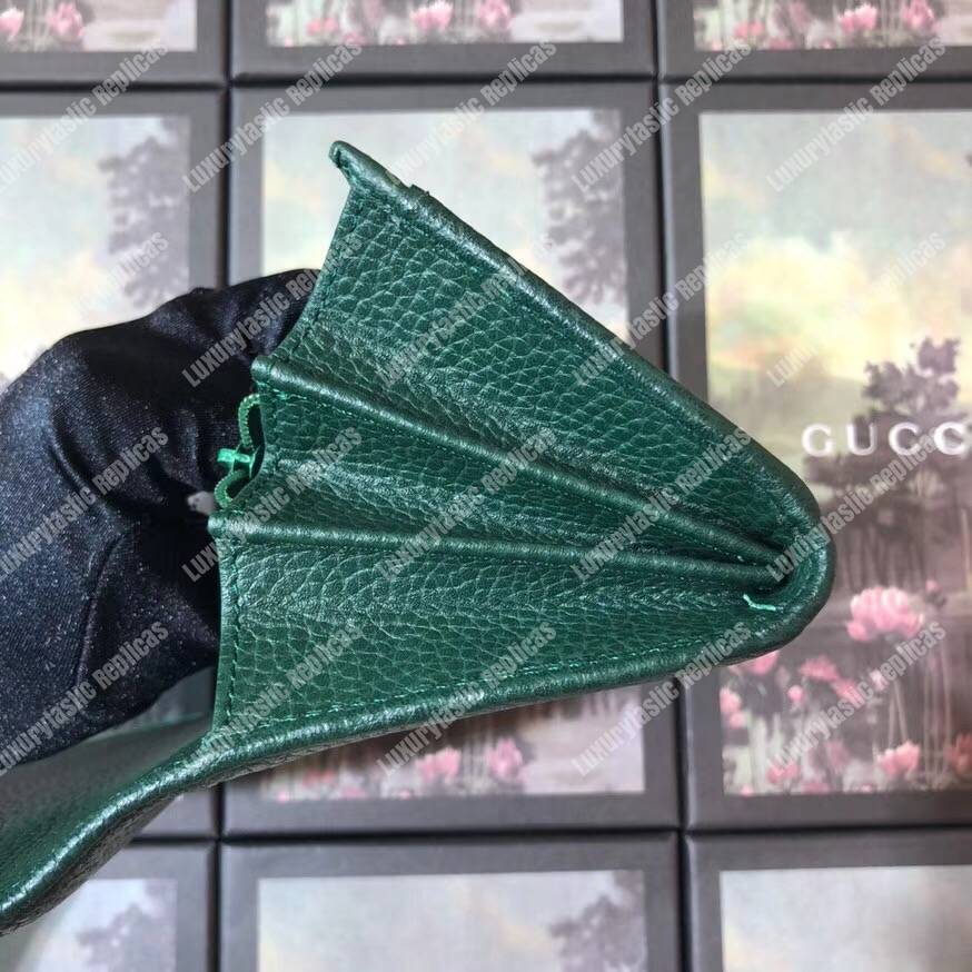G*u*i garden leather continental wallet green with butterfly