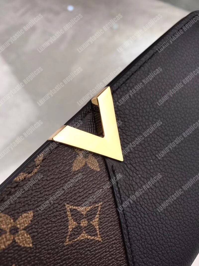 LV Monogram Canvas And Leather Kimono Wallet Black