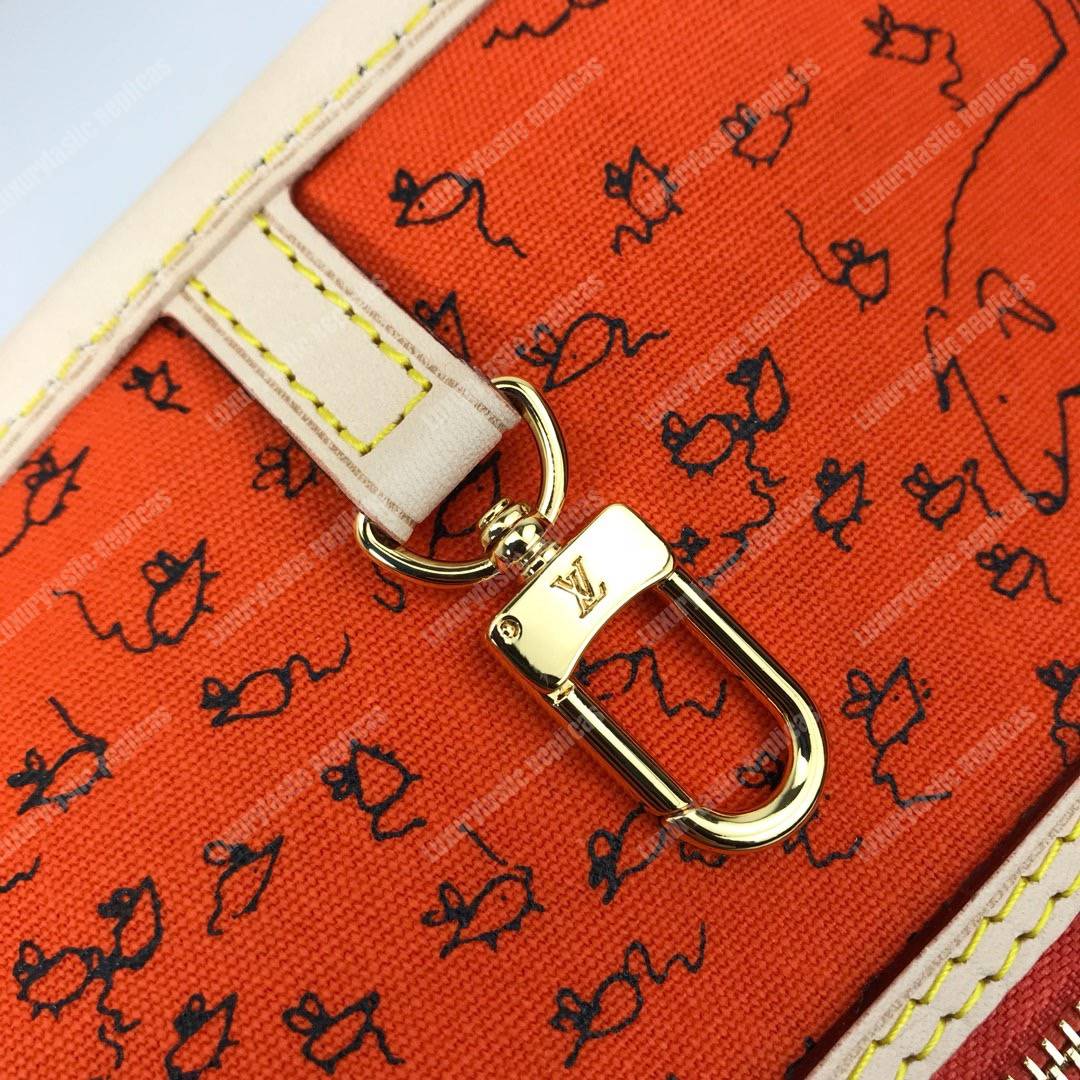 LV Neverfull MM Catogram Brown/Orange
