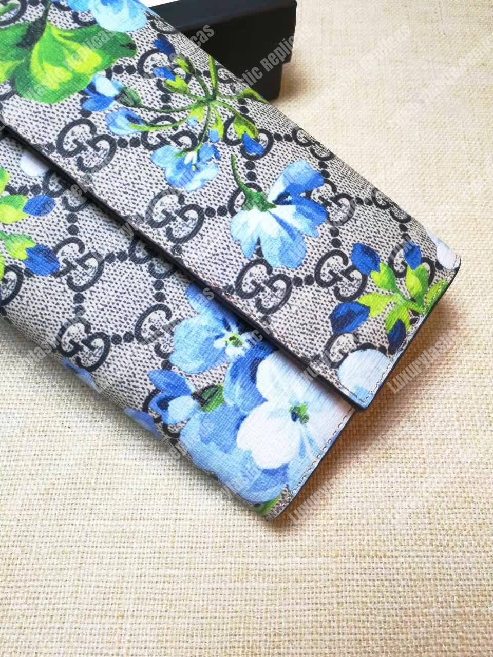 G*u*i gg blooms continental wallet blue