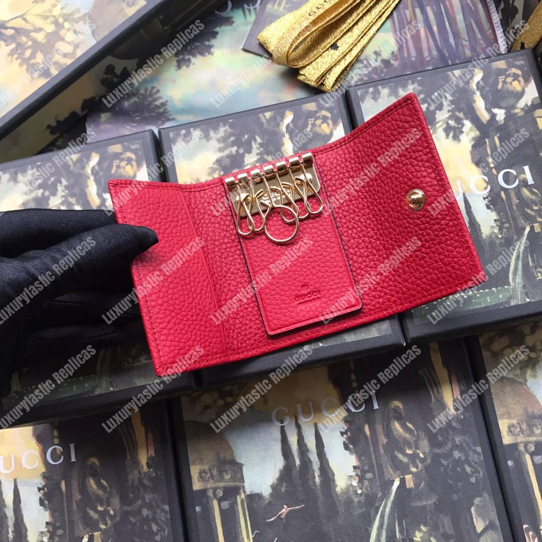 G*u*i gg marmont leather key case red