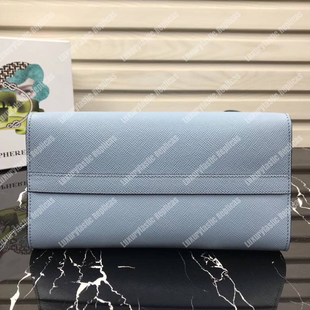 Pra*a monochrome saffiano leather bag light blue