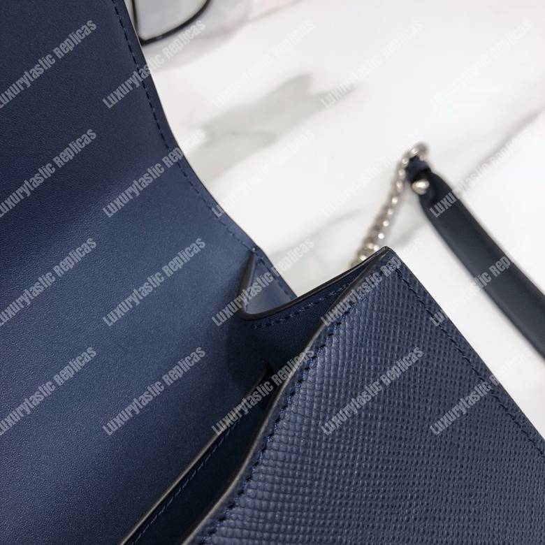 Pra*a monochrome saffiano leather bag dark blue