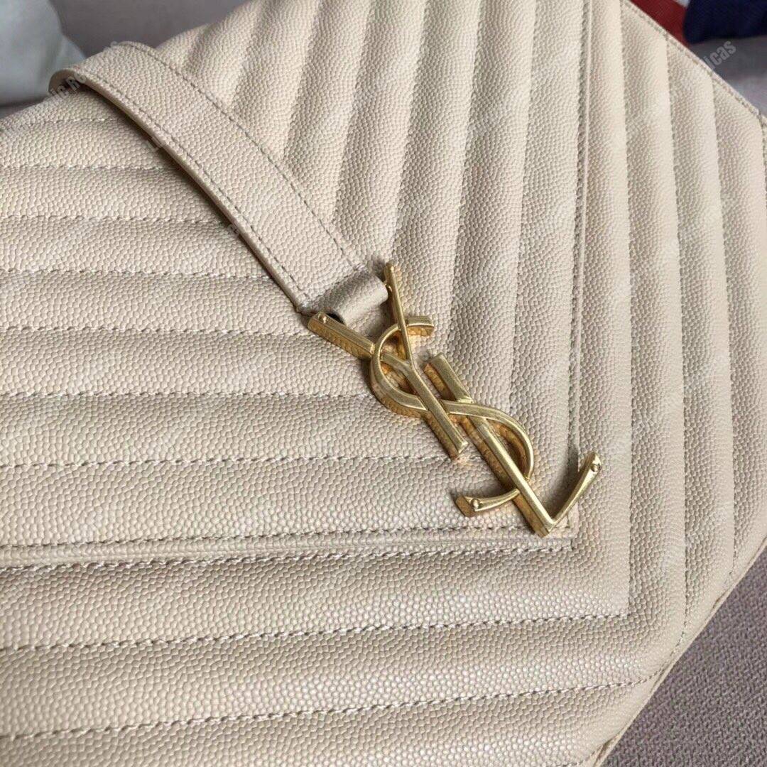 Saint Laurent Large Envelope Chain Bag Dark Beige