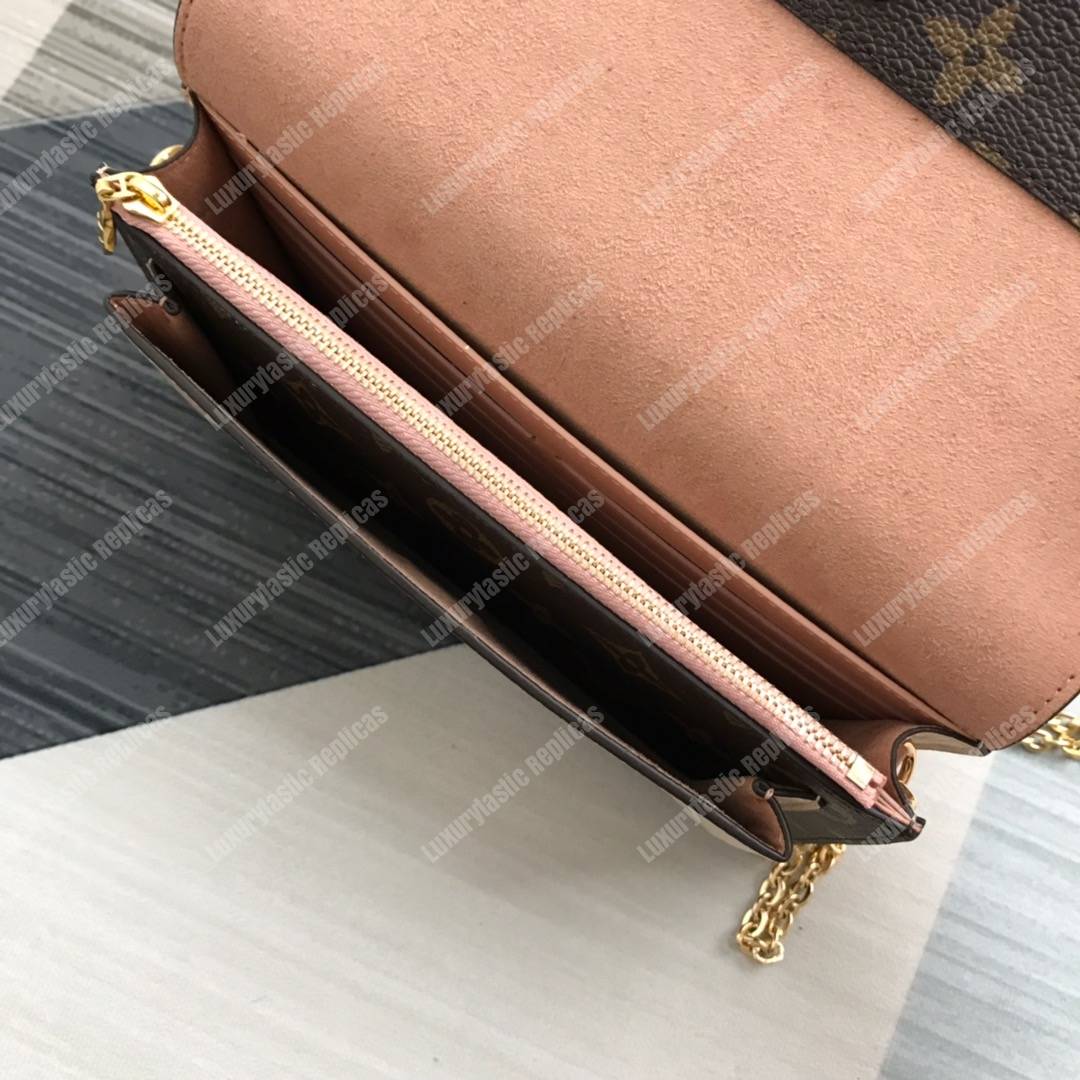LV Vavin Chain Wallet Monogram Creme