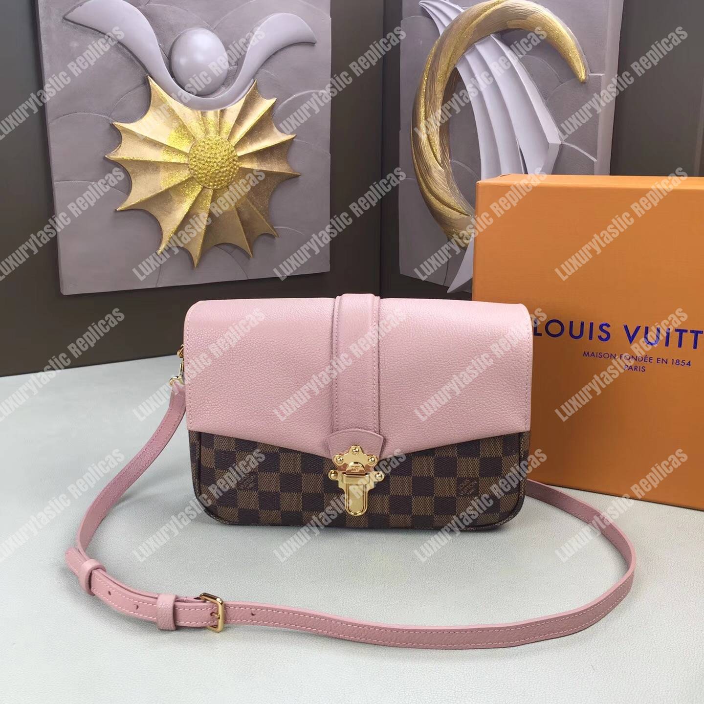 LV Clapton PM Damier Ebene Magnolia