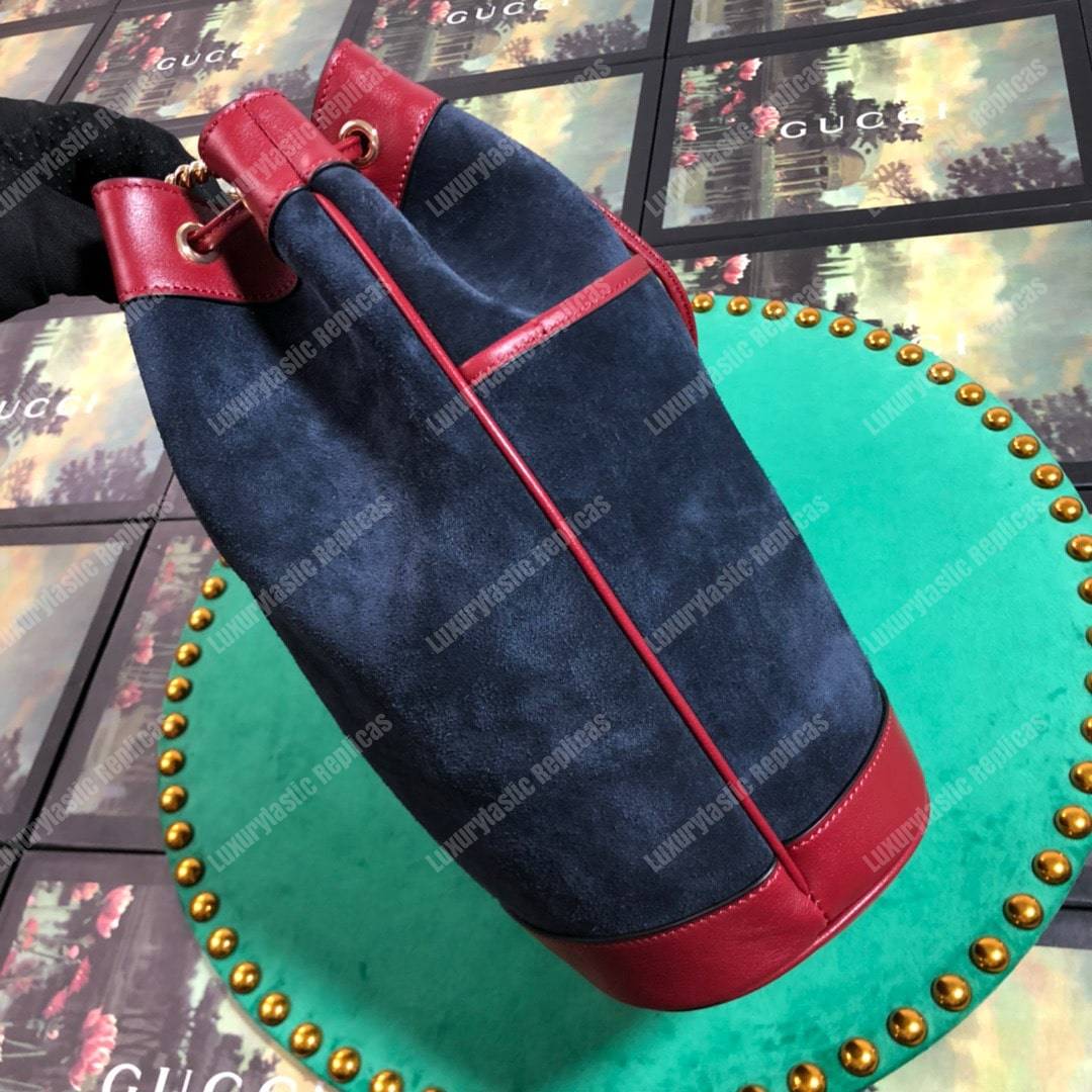 G*u*i rajah medium bucket bag blue