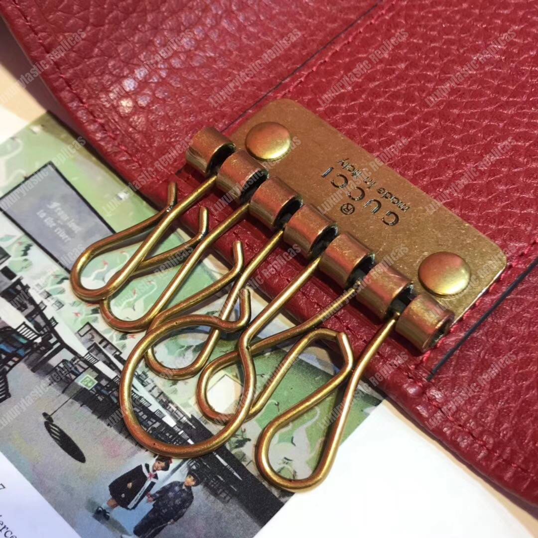 G*u*i garden leather key case red with bat