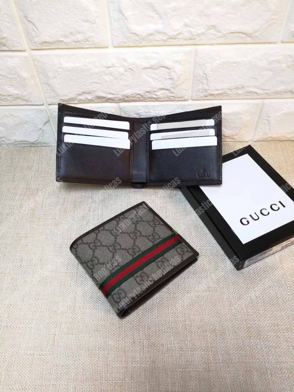 G*u*i gg sup*e web bi-fold wallet