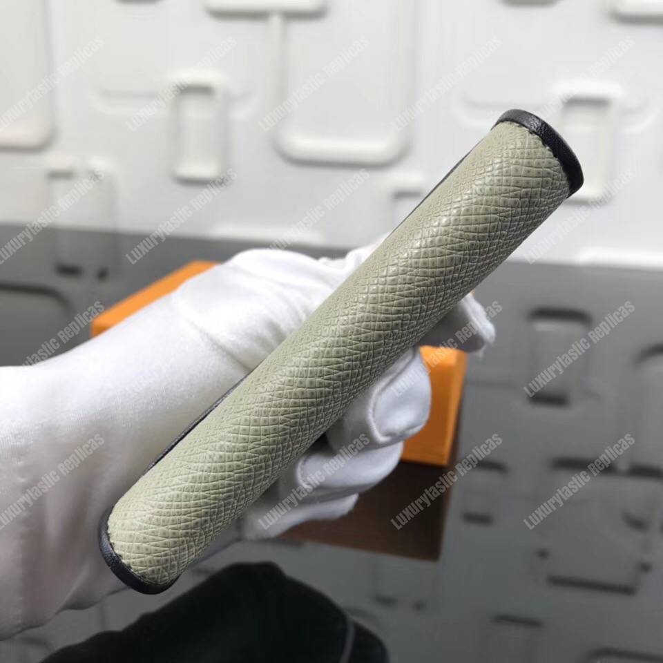 LV Pocket Organizer Taiga Leather Silver