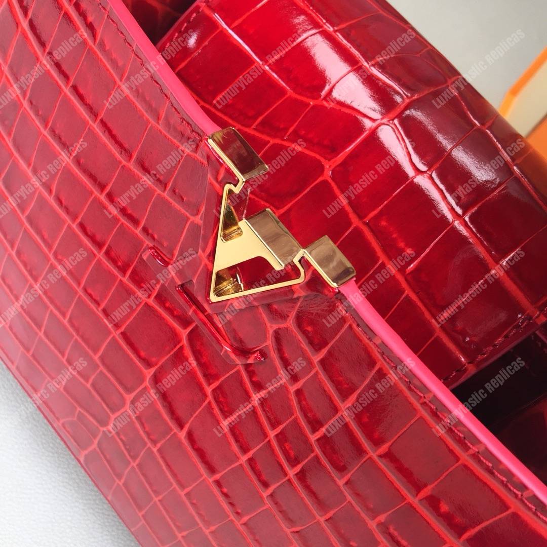 LV Capucines BB Crocodilien Brillant Cherry