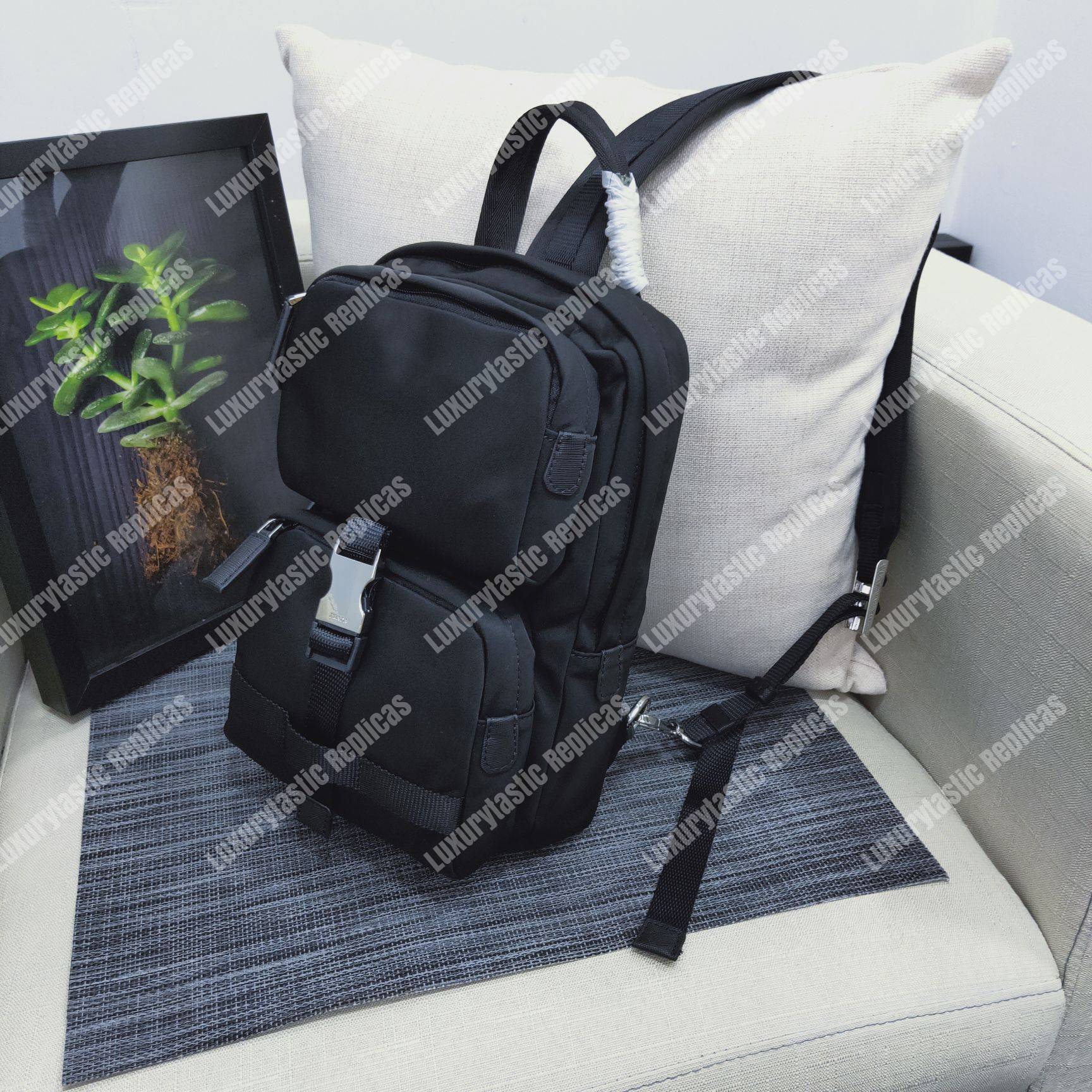 Pra*a fabric backpack black
