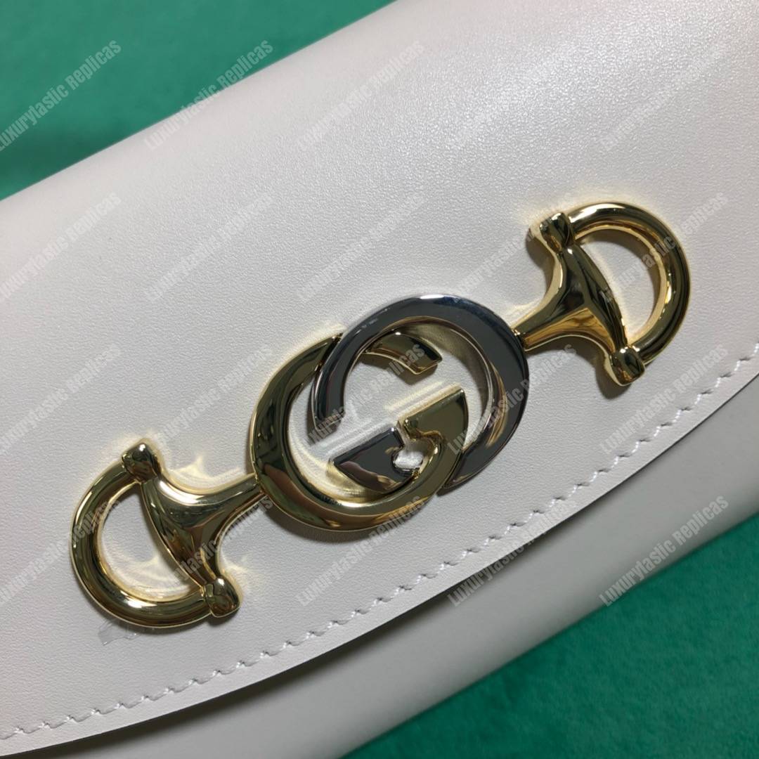 G*u*i zumi white smooth leather mini bag