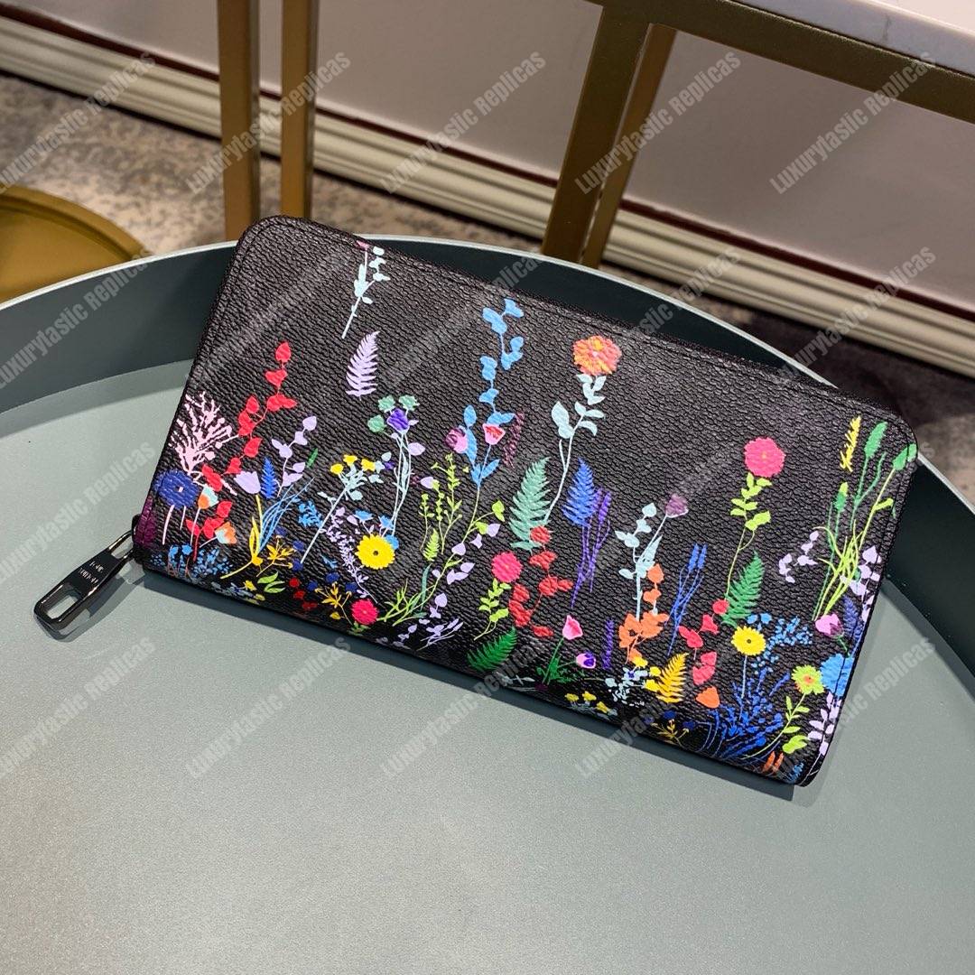 LV Flower Zippy Wallet Monogram Eclipse Canvas