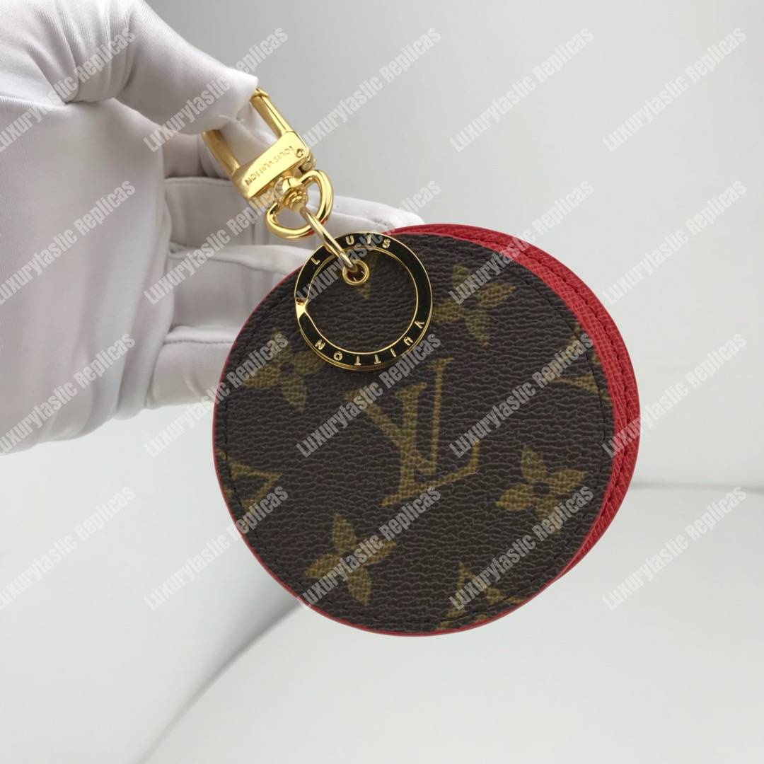 LV Mirror Bag Charm & Key Holder Monogram/Red