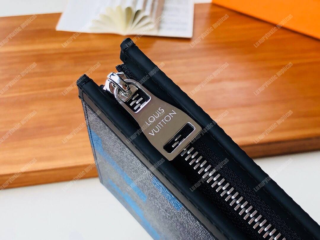 LV Pochette Voyage MM Pixel Monogram Blue