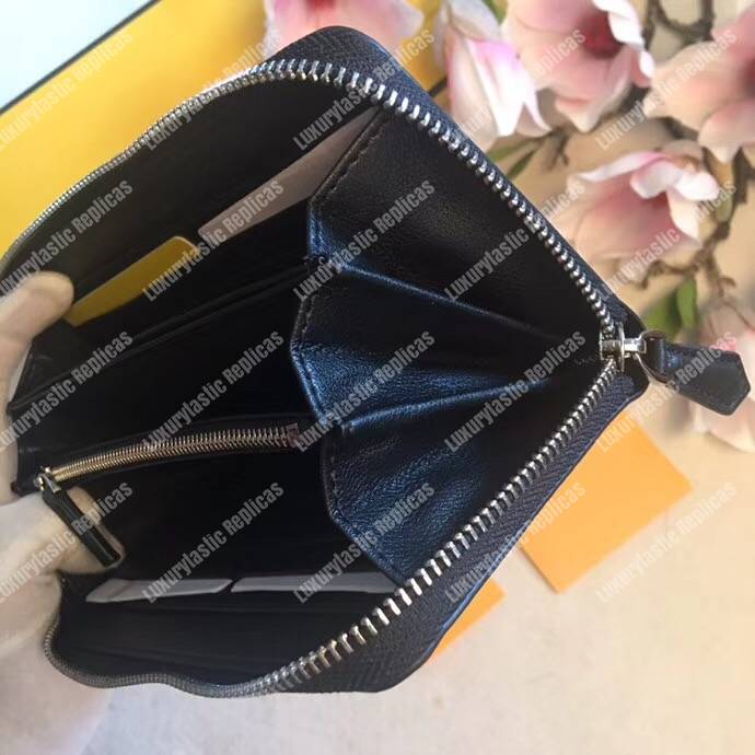 F**di black leather wallet