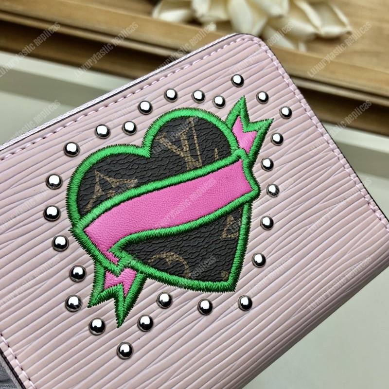 LV Special Edition Zippy Coin Purse Epi Leather Rose Ballerine