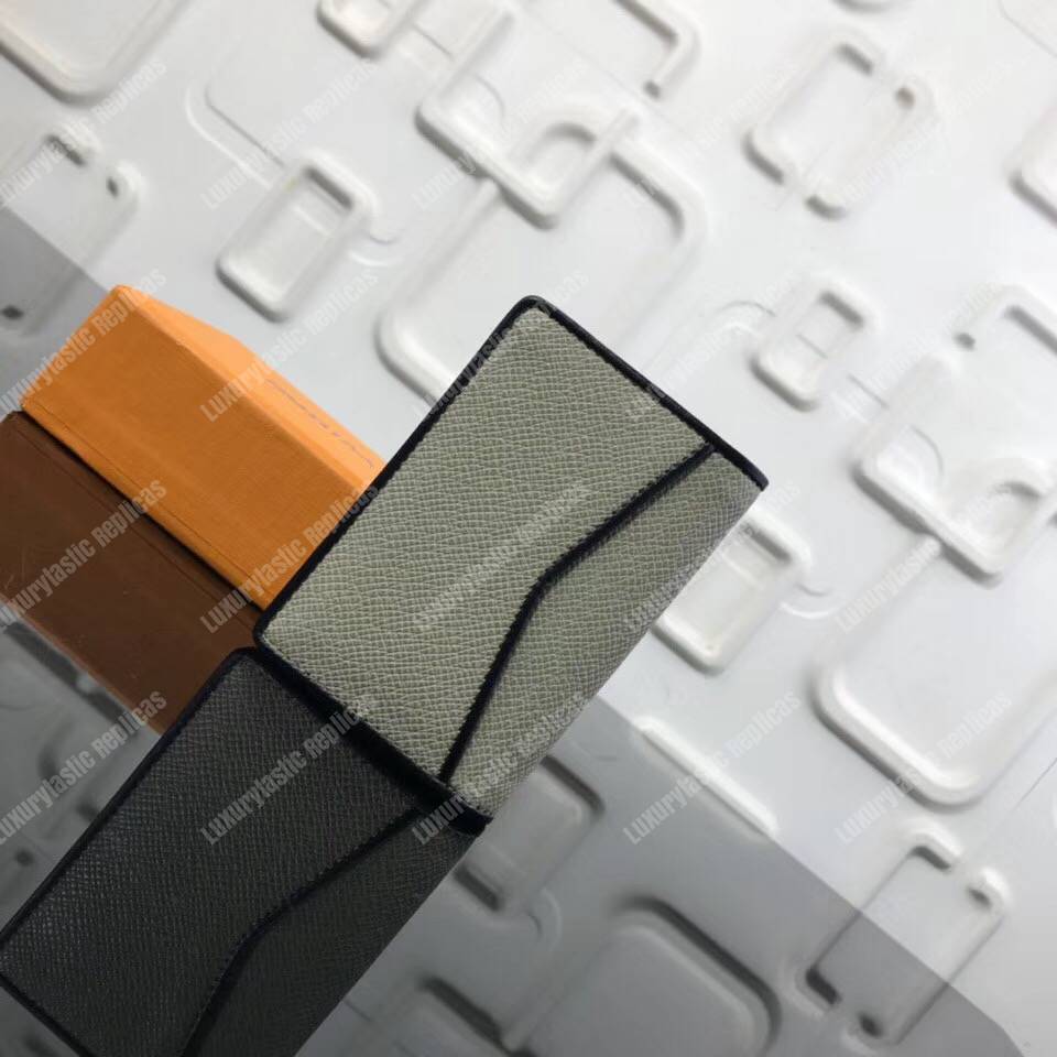 LV Pocket Organizer Taiga Leather Silver