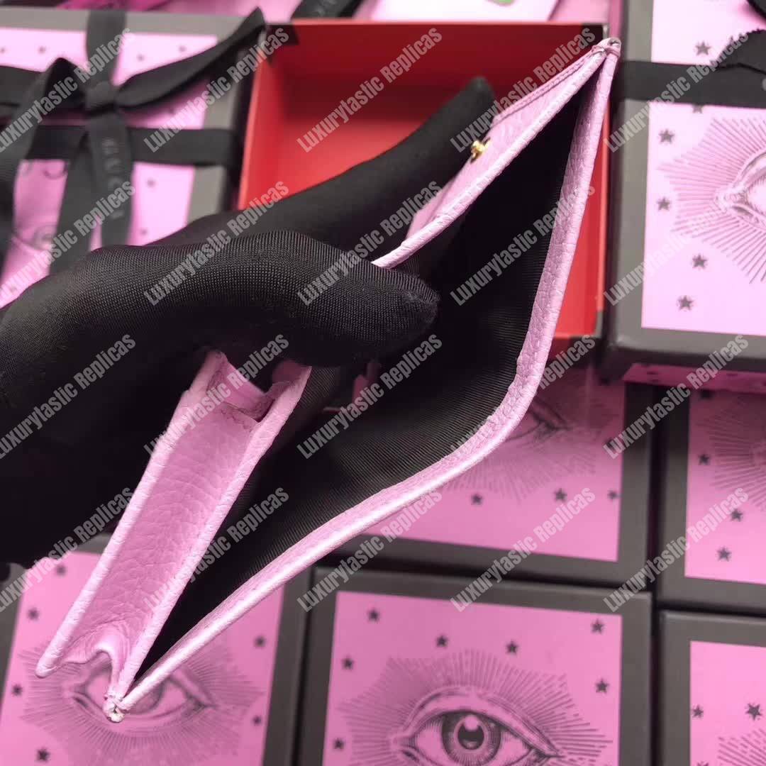 G*u*i leather card case with bosco pink