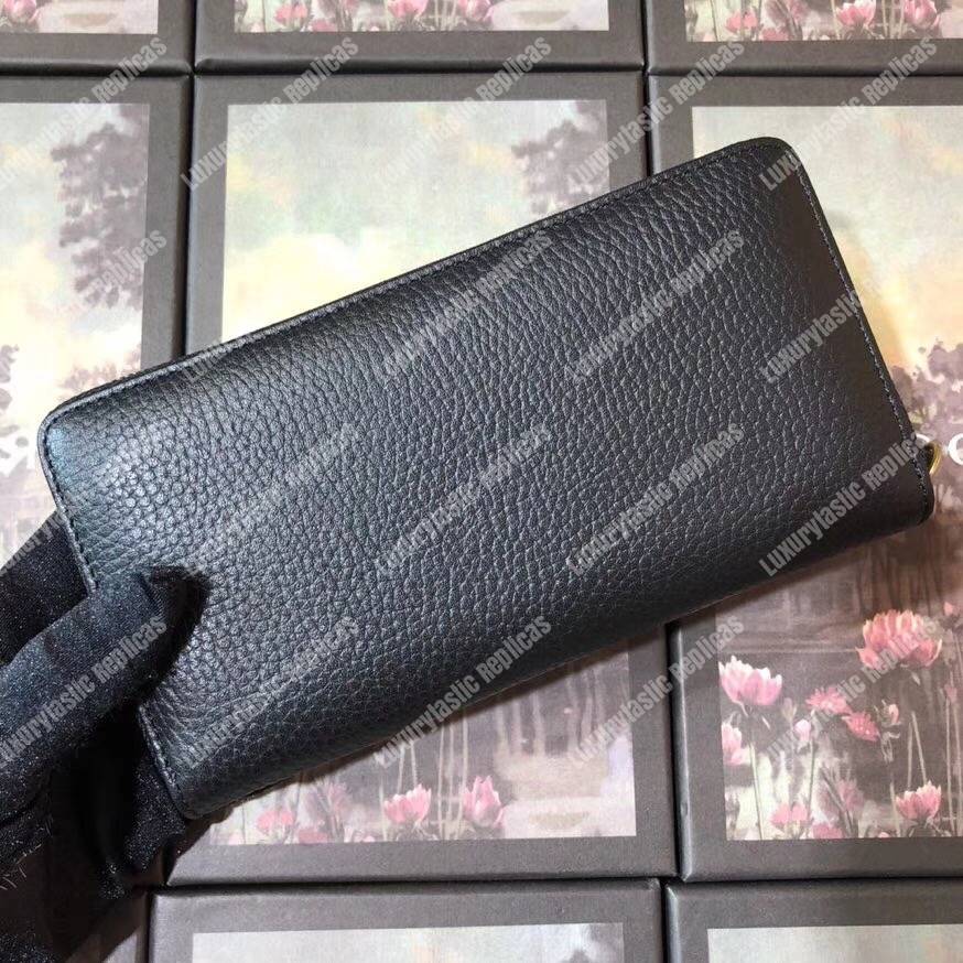 G*u*i garden leather zip around wallet black with bat