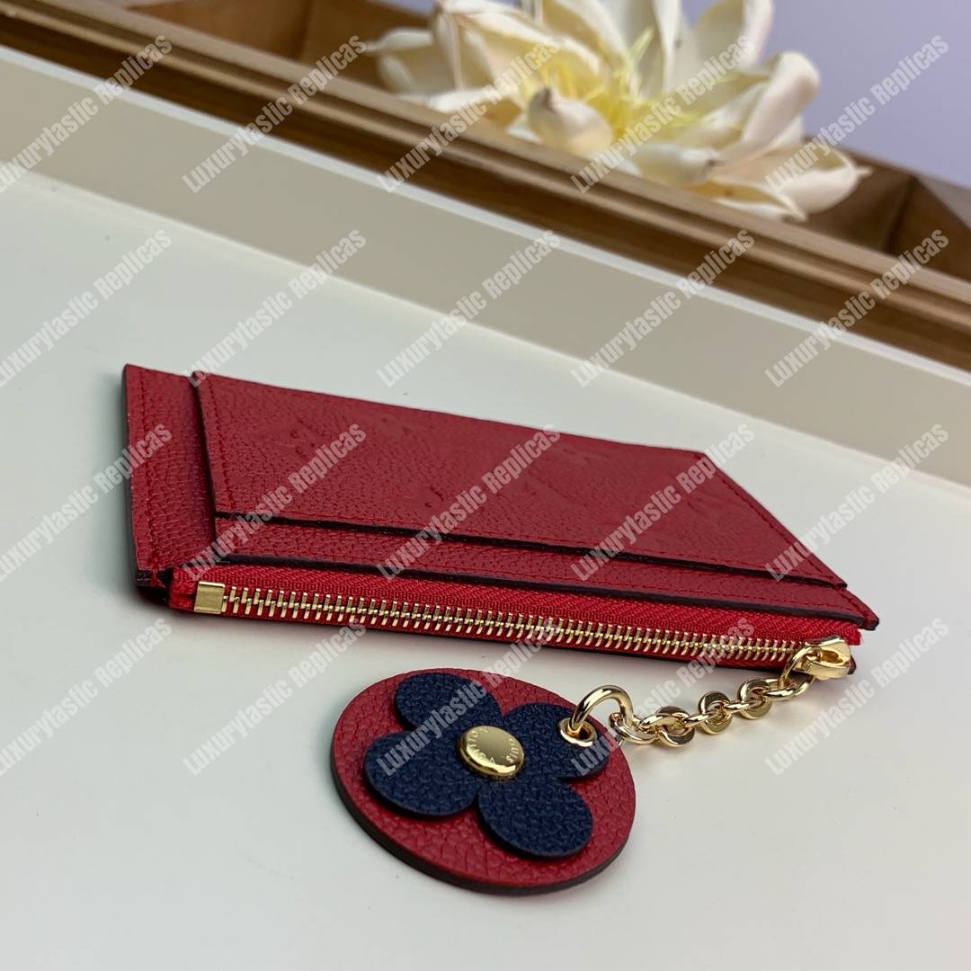 LV Zipped Card Holder Monogram Red