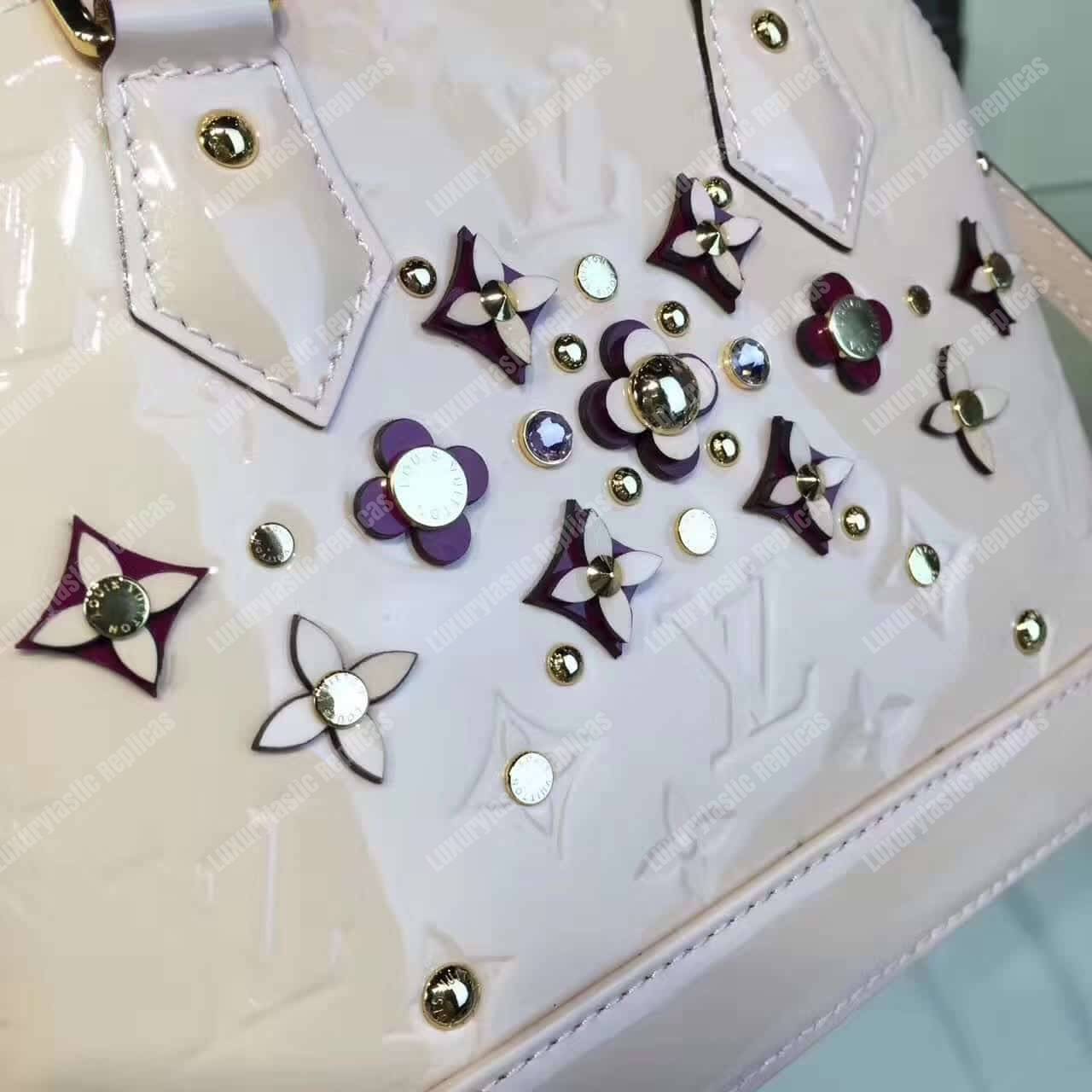 LV Alma BB Tote Bag Monogram Vernis Rose Ballerine