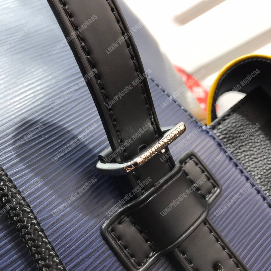 LV Christopher PM Epi Leather Damier Graphite Patchwork Yellow