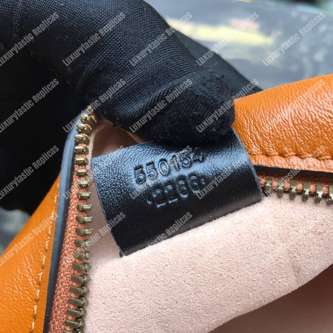 G*u*i gg marmont mini round shoulder bag cognac