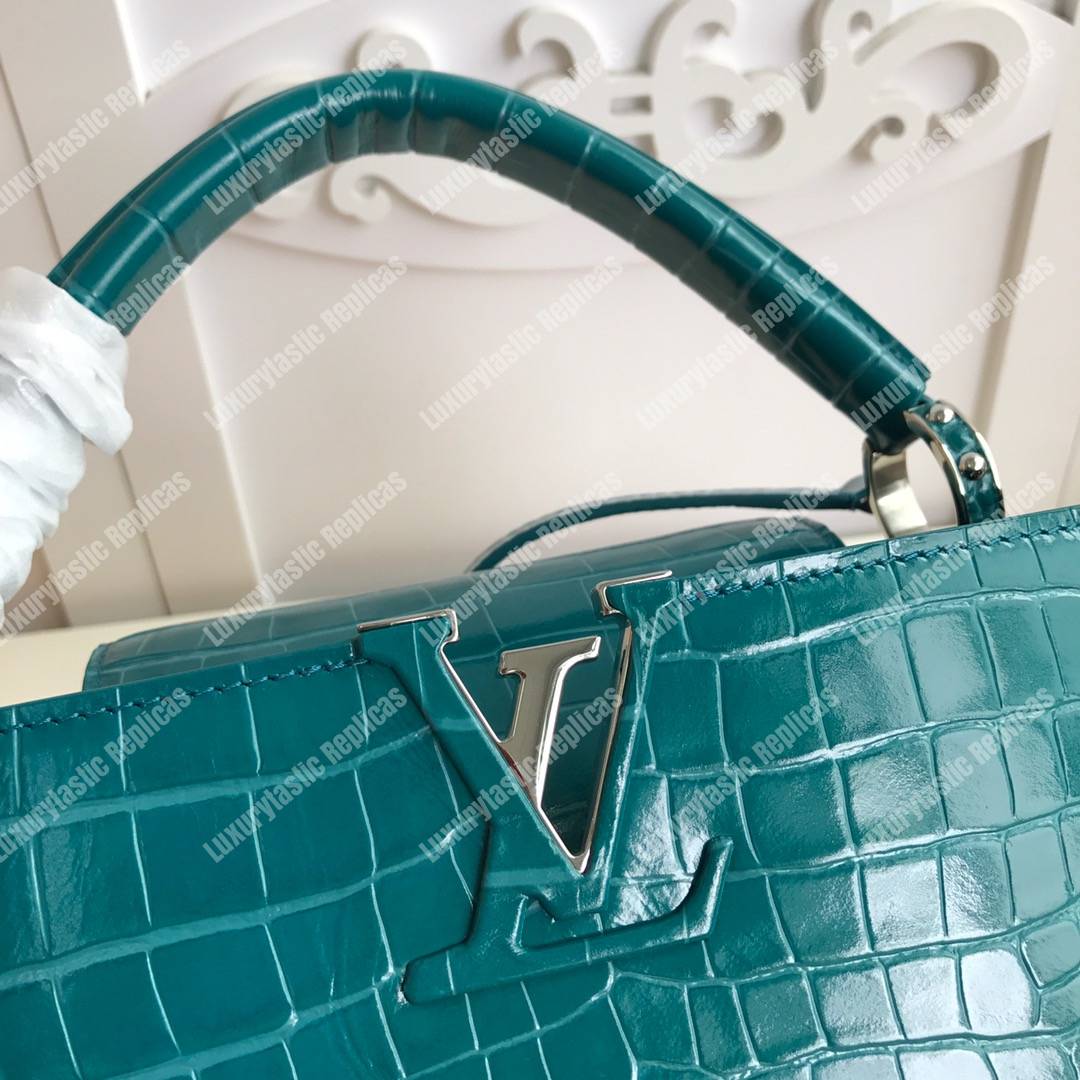 LV Capucines PM Crocodilien Mat Cactus