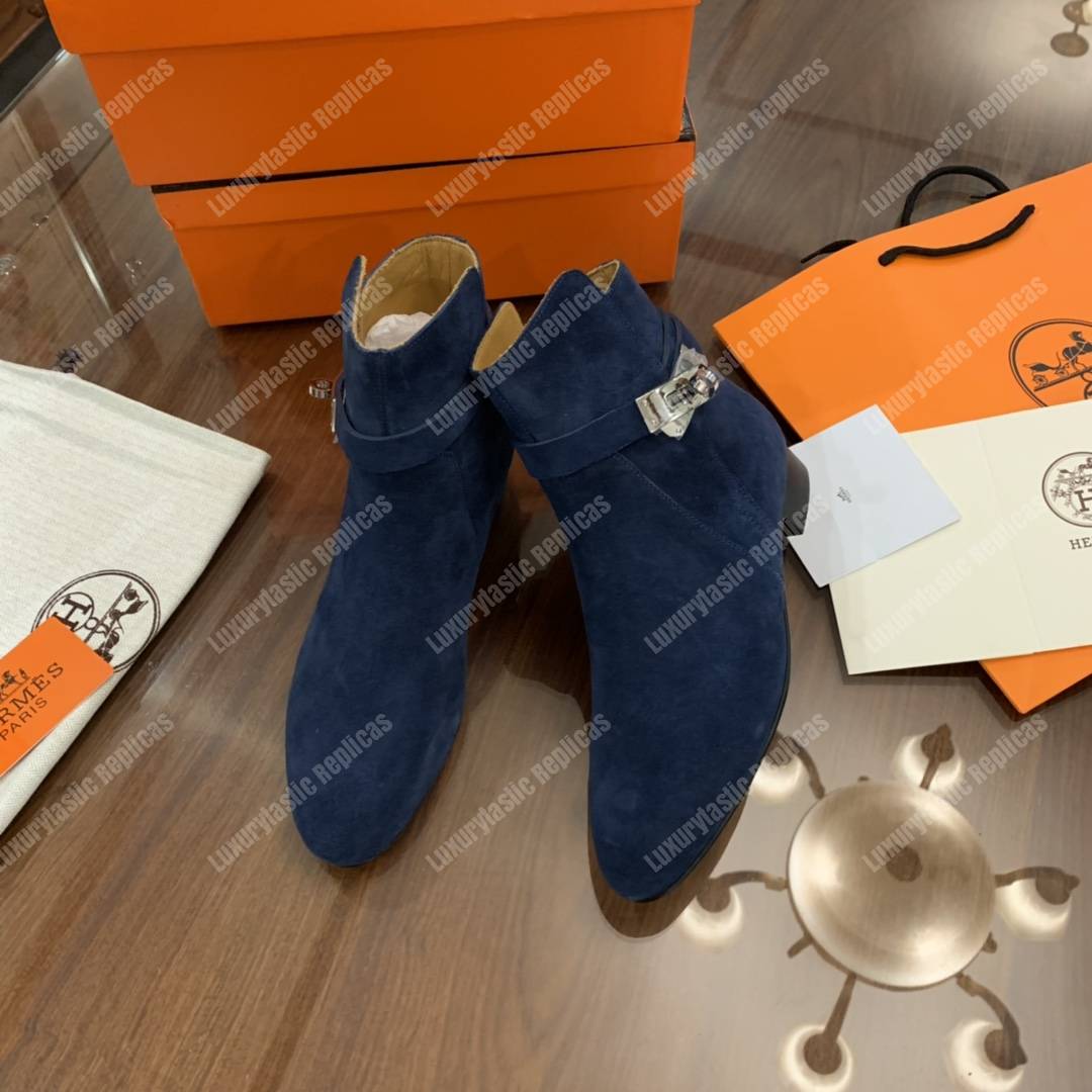 H**mes neo ankle boot blue
