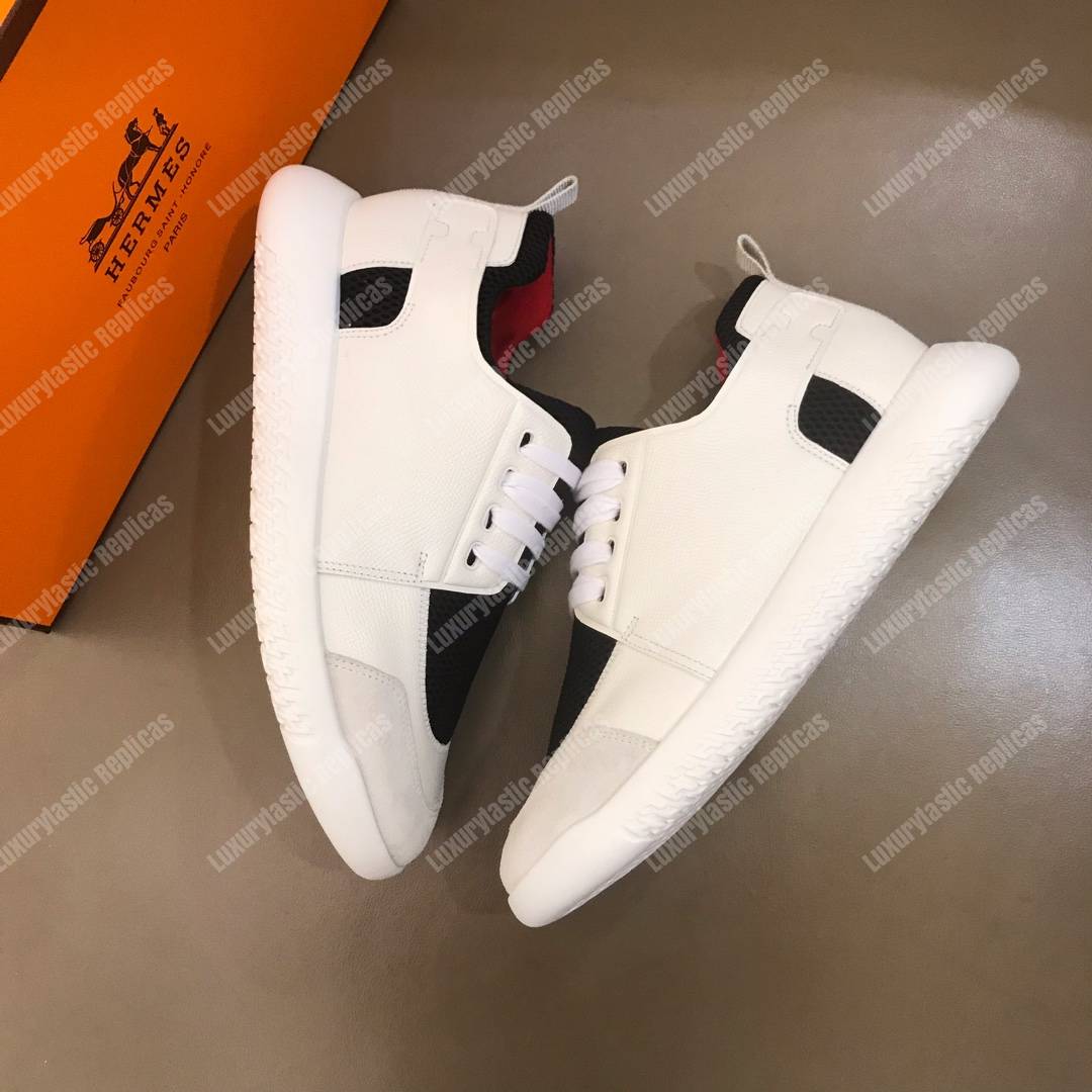 H**mes vitesse sneaker white/black lining