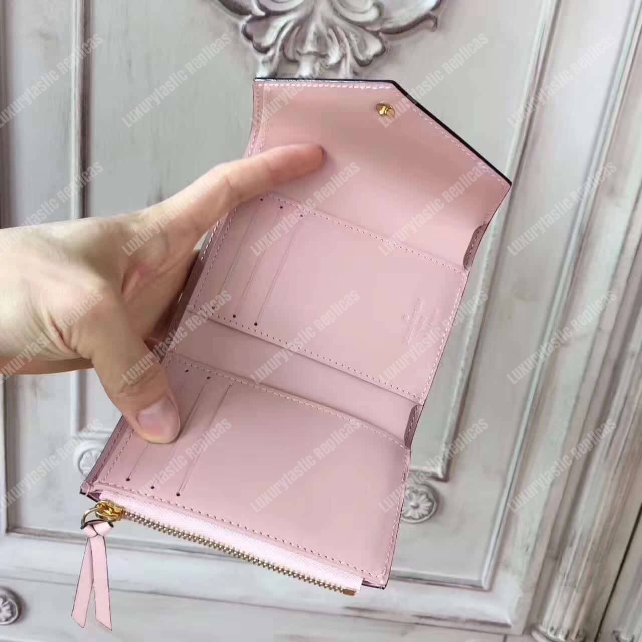 LV Victorie Wallet Monogram Vernis Leather Rose Ballerine