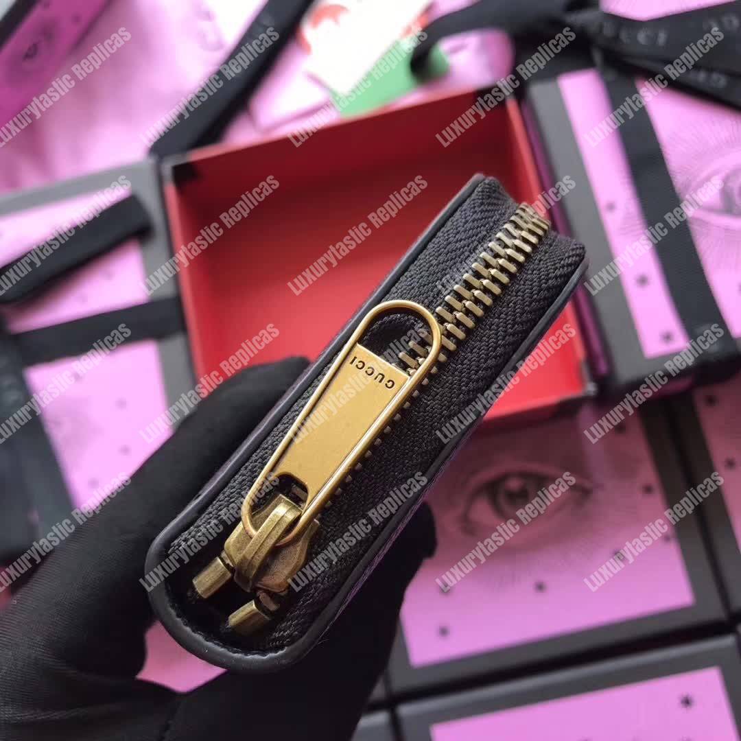 G*u*i print leather card case black