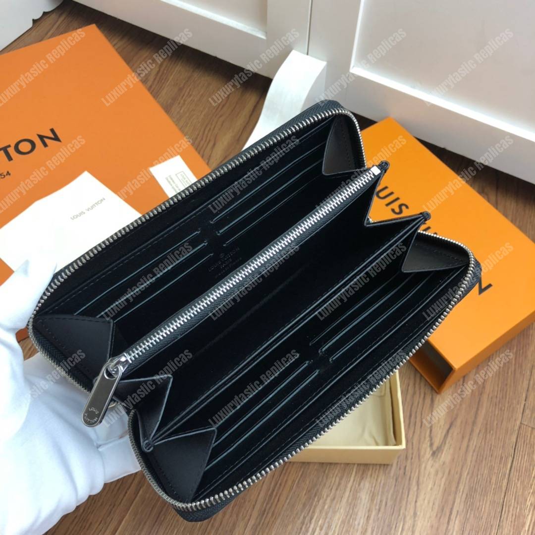 LV Zippy Wallet Mahina Leather Noir