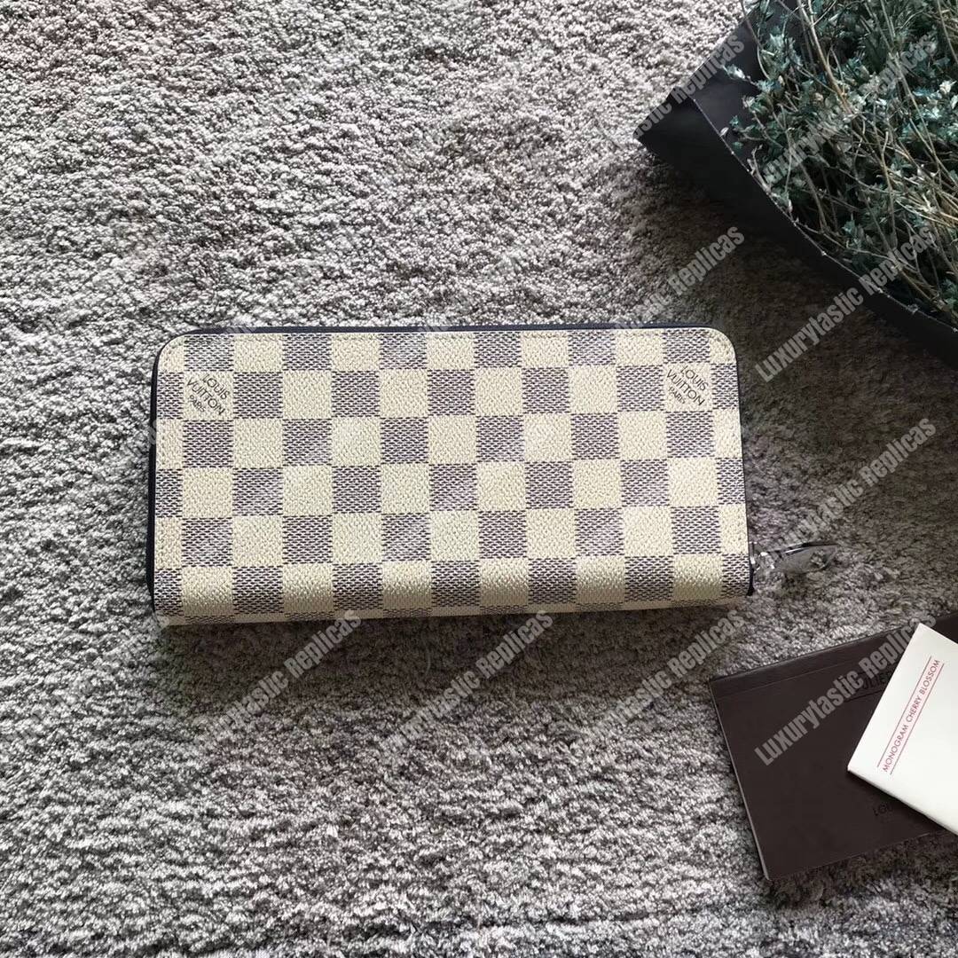LV Zippy Wallet Vertical Damier Coastline Canvas