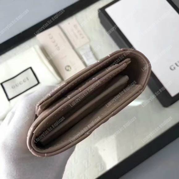 G*u*i gg marmont quilted continental wallet dusty pink