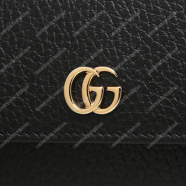G*u*i gg leather continental wallet black