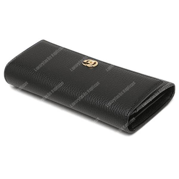 G*u*i gg leather continental wallet black