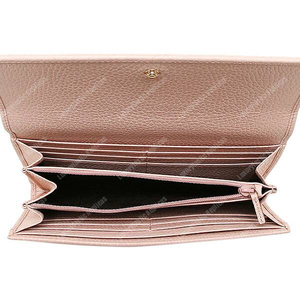 G*u*i gg leather continental wallet light pink
