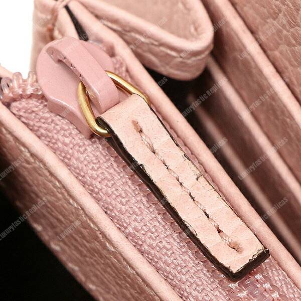 G*u*i gg leather continental wallet light pink